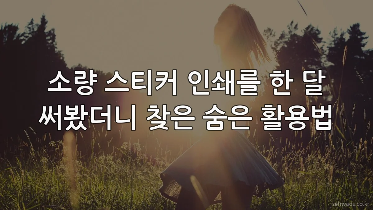 소량 스티커 인쇄를 한 달 써봤더니 찾은 숨은 활용법