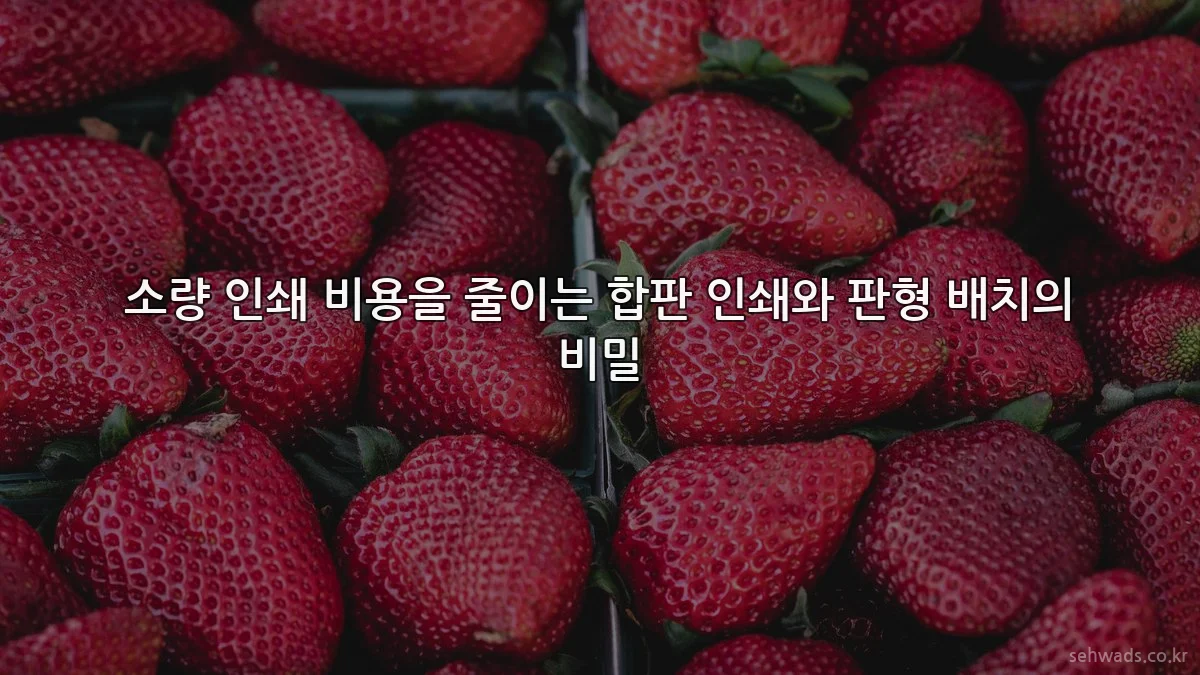 소량 인쇄 비용을 줄이는 합판 인쇄와 판형 배치의 비밀