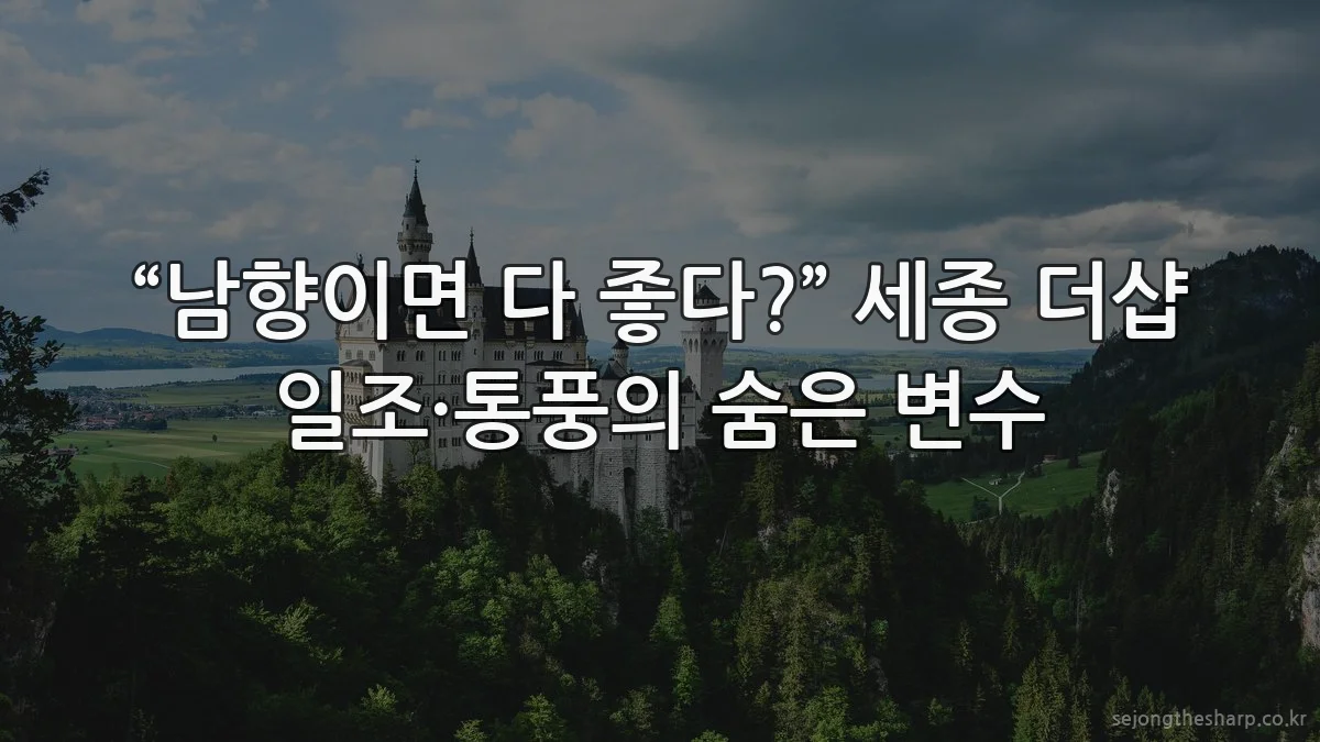 “남향이면 다 좋다?” 세종 더샵 일조·통풍의 숨은 변수