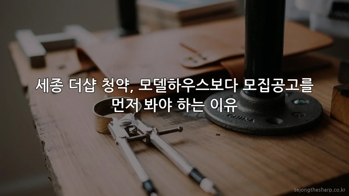 세종 더샵 청약, 모델하우스보다 모집공고를 먼저 봐야 하는 이유