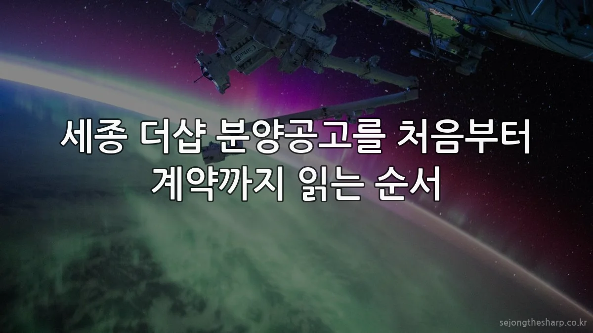 세종 더샵 분양공고를 처음부터 계약까지 읽는 순서