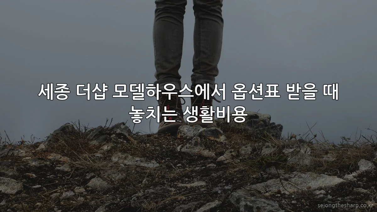 세종 더샵 모델하우스에서 옵션표 받을 때 놓치는 생활비용