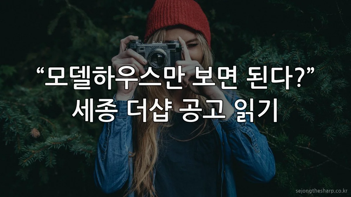“모델하우스만 보면 된다?” 세종 더샵 공고 읽기