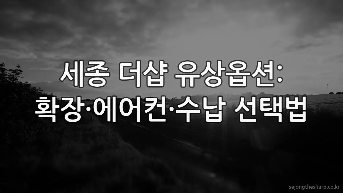 세종 더샵 유상옵션: 확장·에어컨·수납 선택법