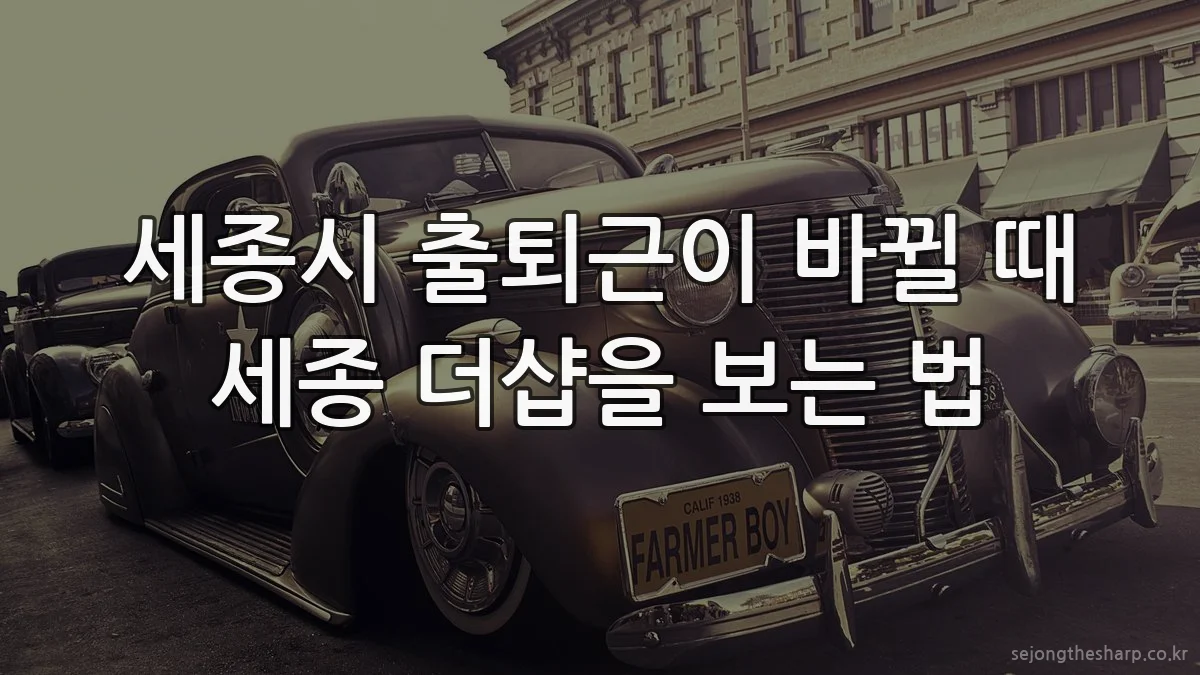 세종시 출퇴근이 바뀔 때 세종 더샵을 보는 법
