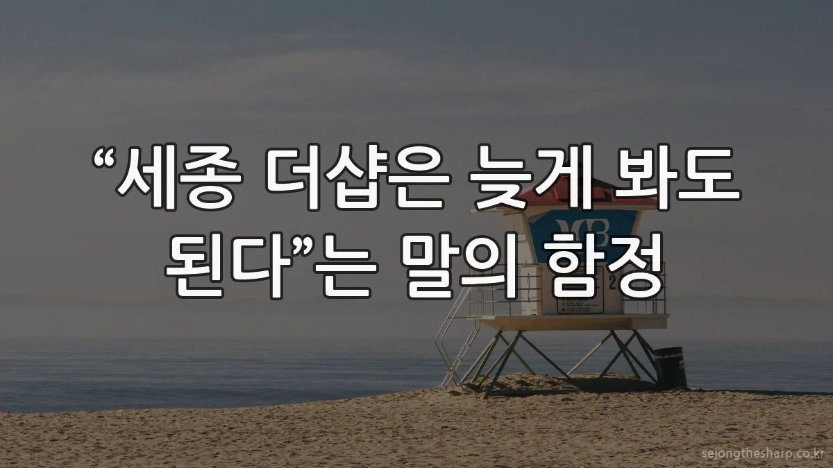 “세종 더샵은 늦게 봐도 된다”는 말의 함정