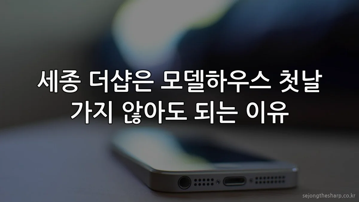 세종 더샵은 모델하우스 첫날 가지 않아도 되는 이유