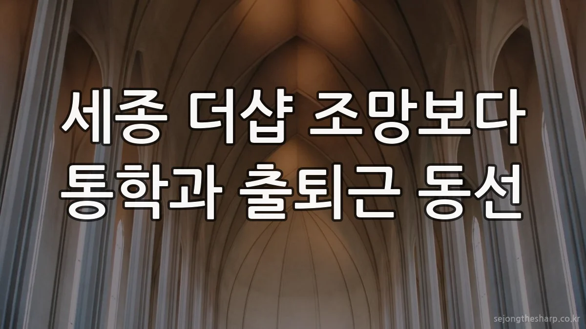 세종 더샵 조망보다 통학과 출퇴근 동선