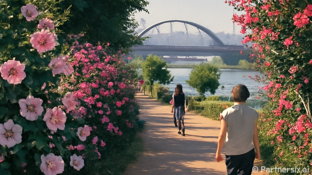 금강수변공원 여름 아침 꽃길 산책