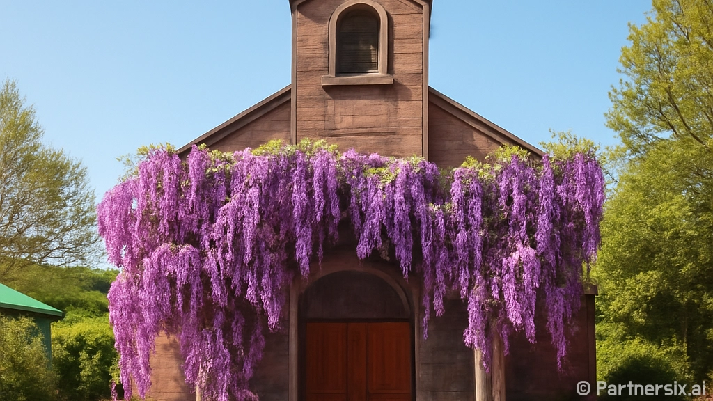 보랏빛 등꽃 아래 …