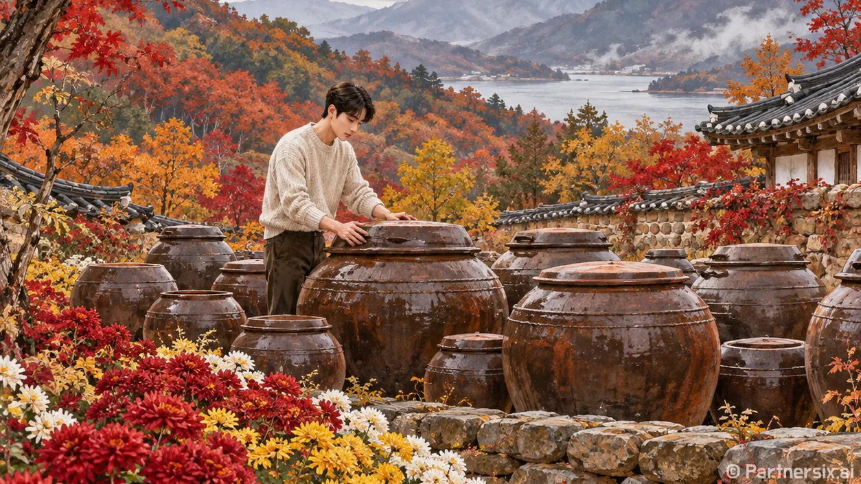 장독대에 내려앉은 가을