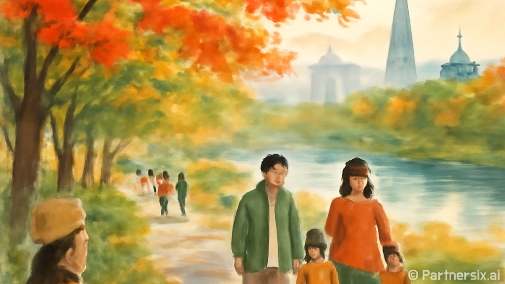 가을 단풍과 수변길…