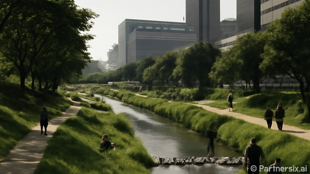 송파 장지천, 도심…