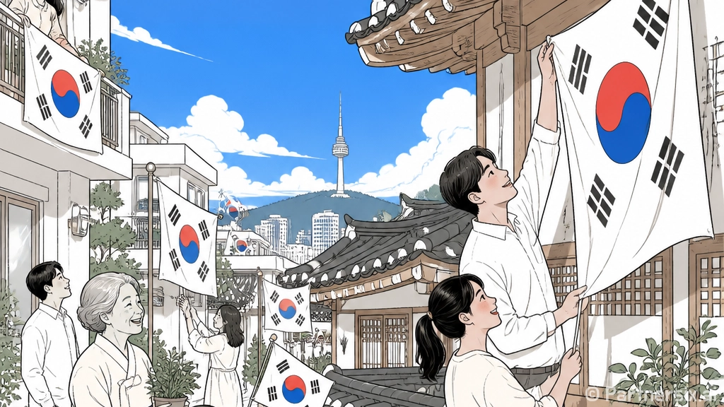 광복절 태극기 달기와 쓰레기 수거 안내