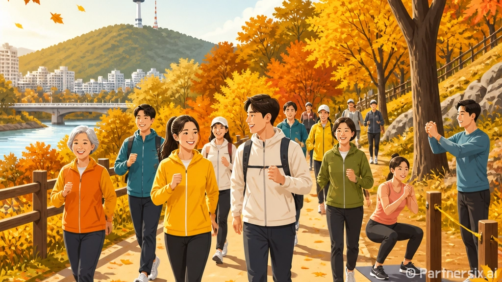 가을길 걷기, 동작…