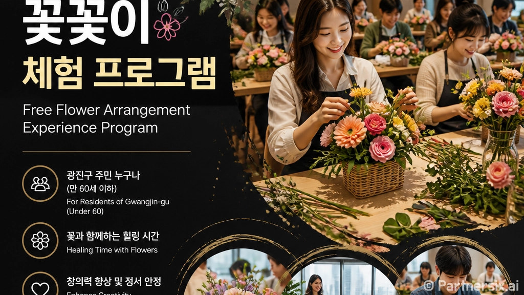 광진구민 위한 무료 꽃꽂이 힐링 클래스