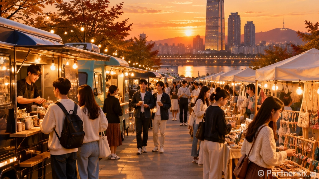 가을밤 63빌딩 품은 노량진청년야시장