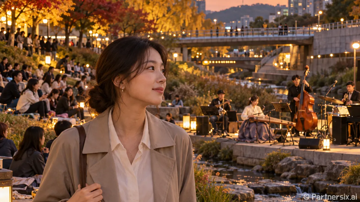 장지천 가을밤 물든 선율