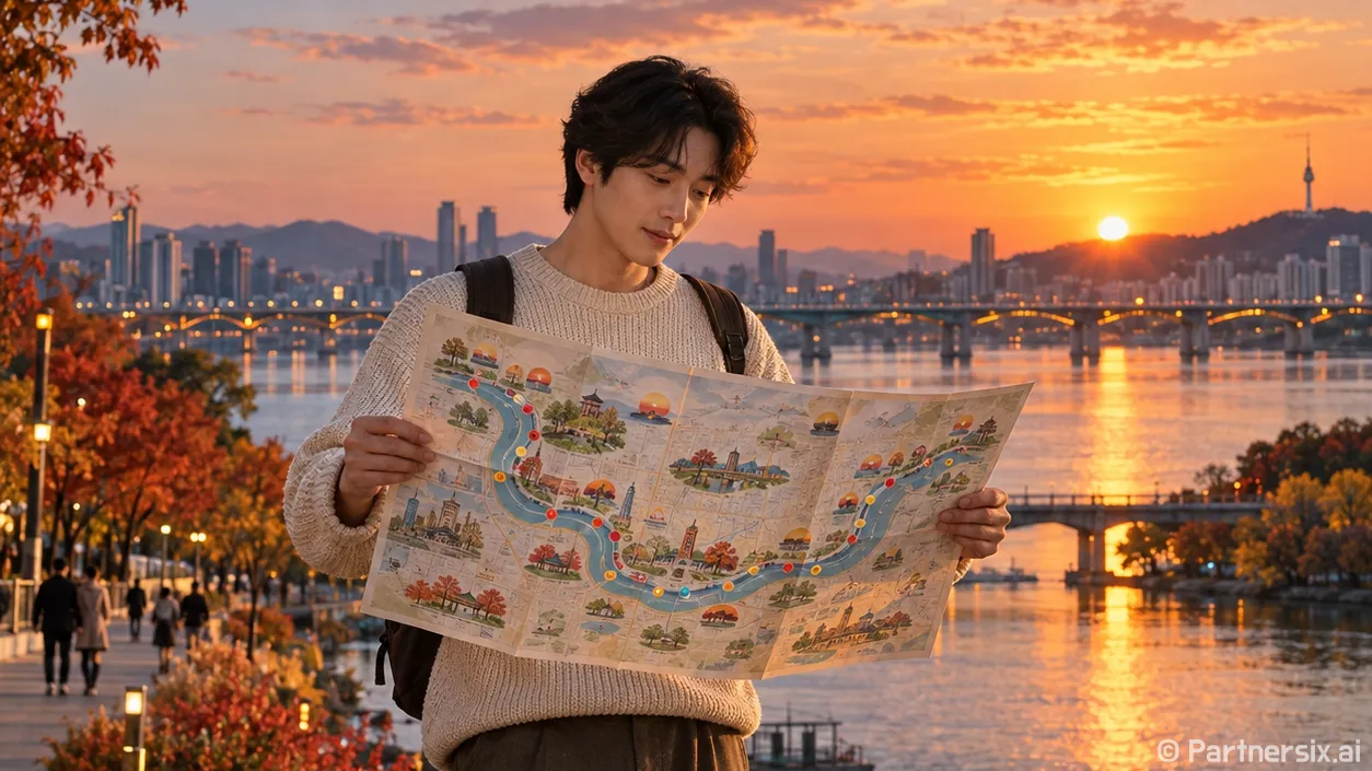 한강 노을에 제목을…