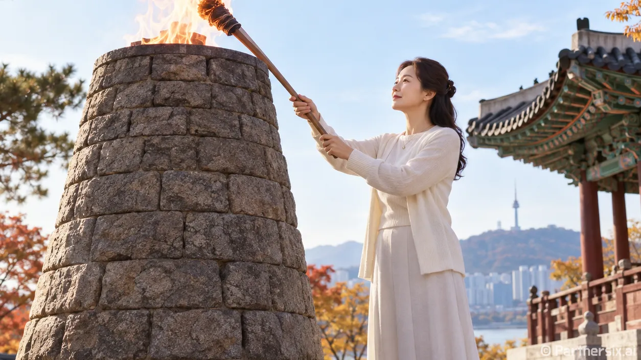 남산에 밝히는 평화의 불