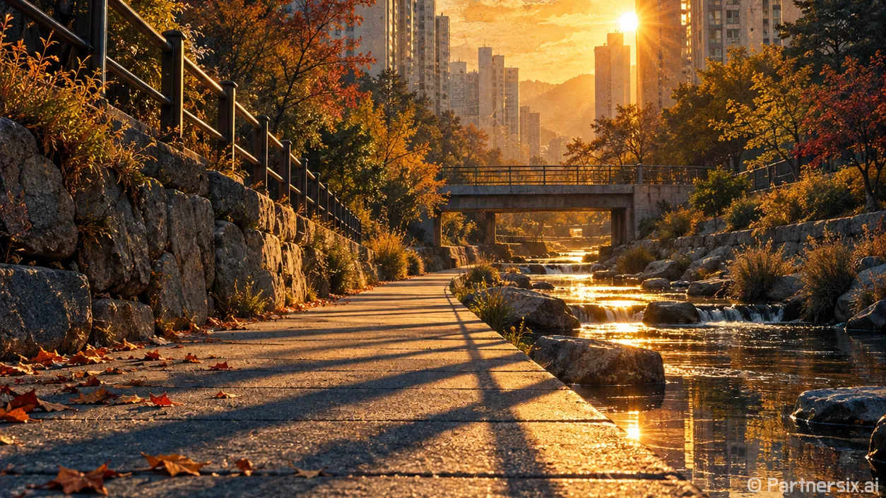 오후 4시 구파발천 빛산책