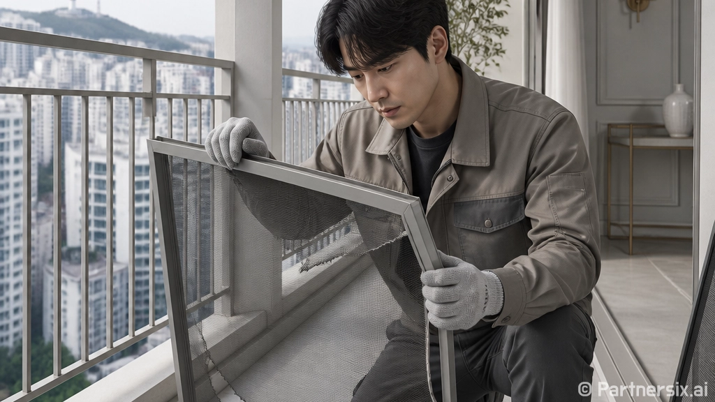 베란다 방충망 교체…