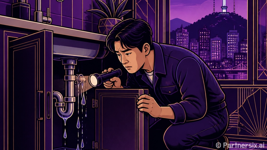 싱크대 누수로 아랫…