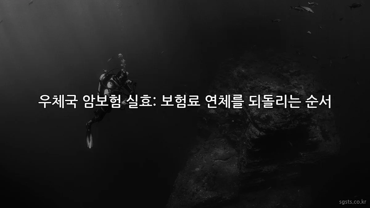 우체국 암보험 실효: 보험료 연체를 되돌리는 순서