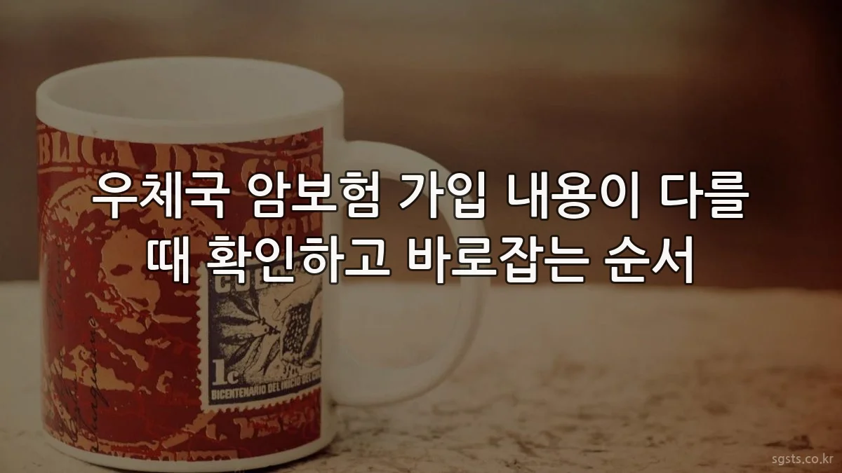 우체국 암보험 가입 내용이 다를 때 확인하고 바로잡는 순서