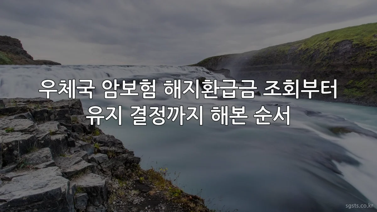 우체국 암보험 해지환급금 조회부터 유지 결정까지 해본 순서