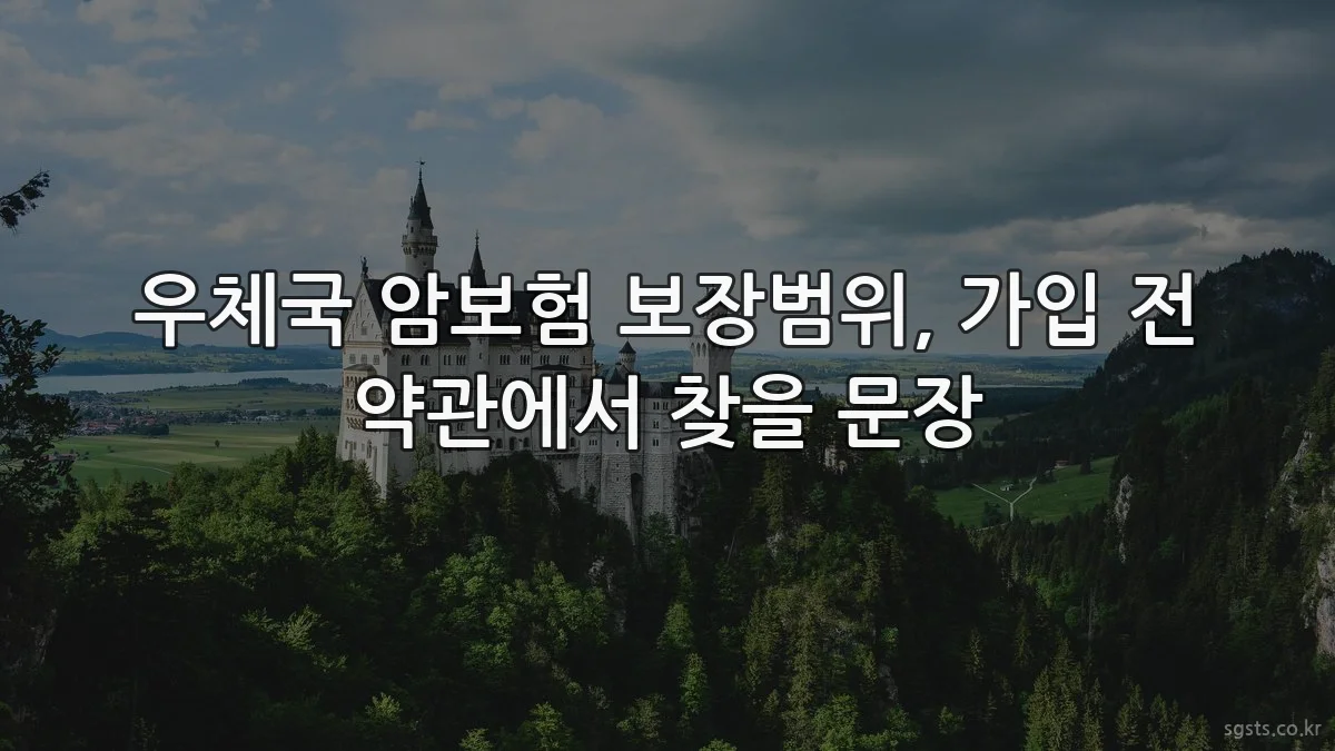 우체국 암보험 보장범위, 가입 전 약관에서 찾을 문장