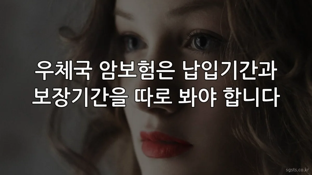 우체국 암보험은 납입기간과 보장기간을 따로 봐야 합니다