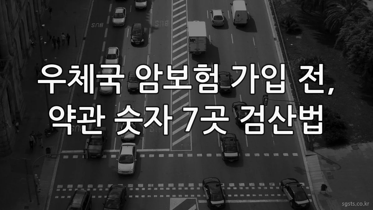 우체국 암보험 가입 전, 약관 숫자 7곳 검산법