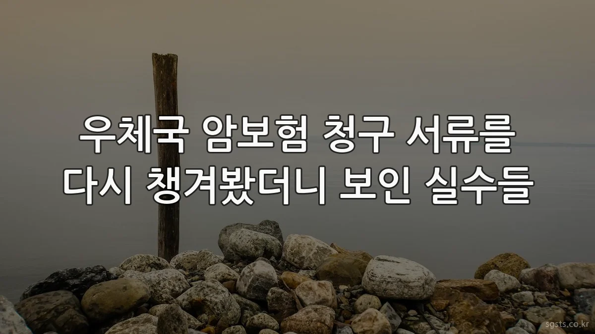 우체국 암보험 청구 서류를 다시 챙겨봤더니 보인 실수들