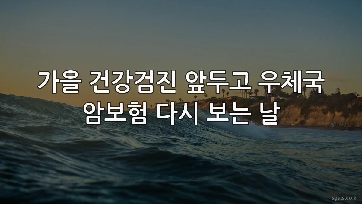 가을 건강검진 앞두고 우체국 암보험 다시 보는 날