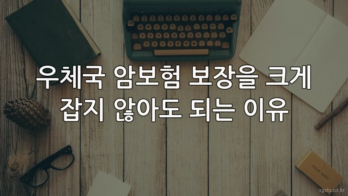 우체국 암보험 보장을 크게 잡지 않아도 되는 이유