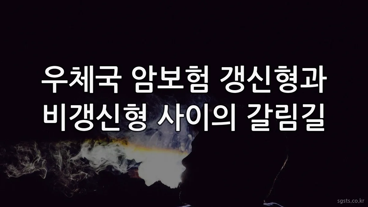 우체국 암보험 갱신형과 비갱신형 사이의 갈림길