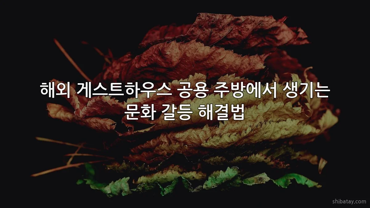 해외 게스트하우스 공용 주방에서 생기는 문화 갈등 해결법