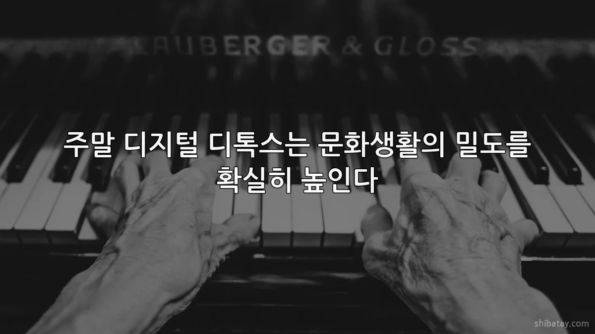 주말 디지털 디톡스는 문화생활의 밀도를 확실히 높인다