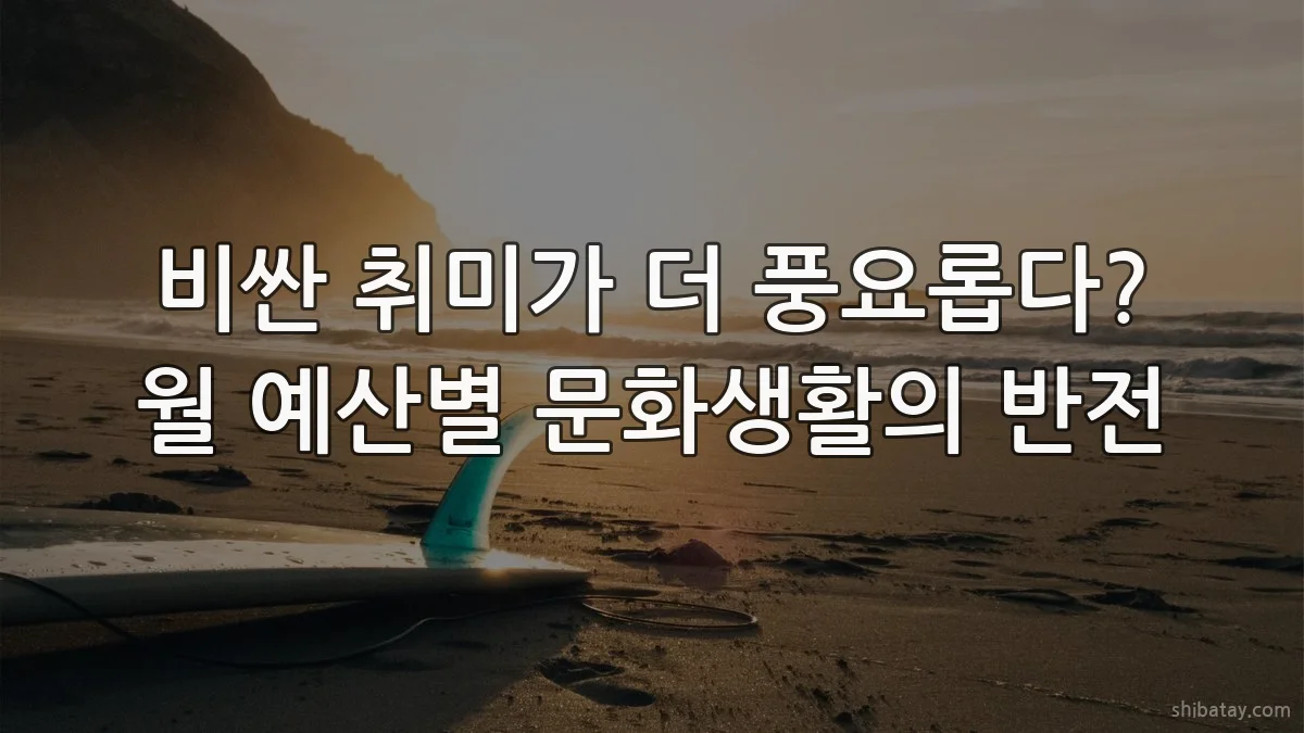 비싼 취미가 더 풍요롭다? 월 예산별 문화생활의 반전