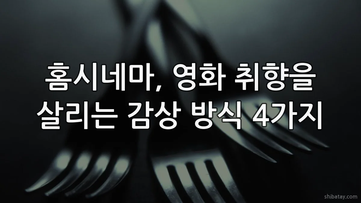 홈시네마, 영화 취향을 살리는 감상 방식 4가지