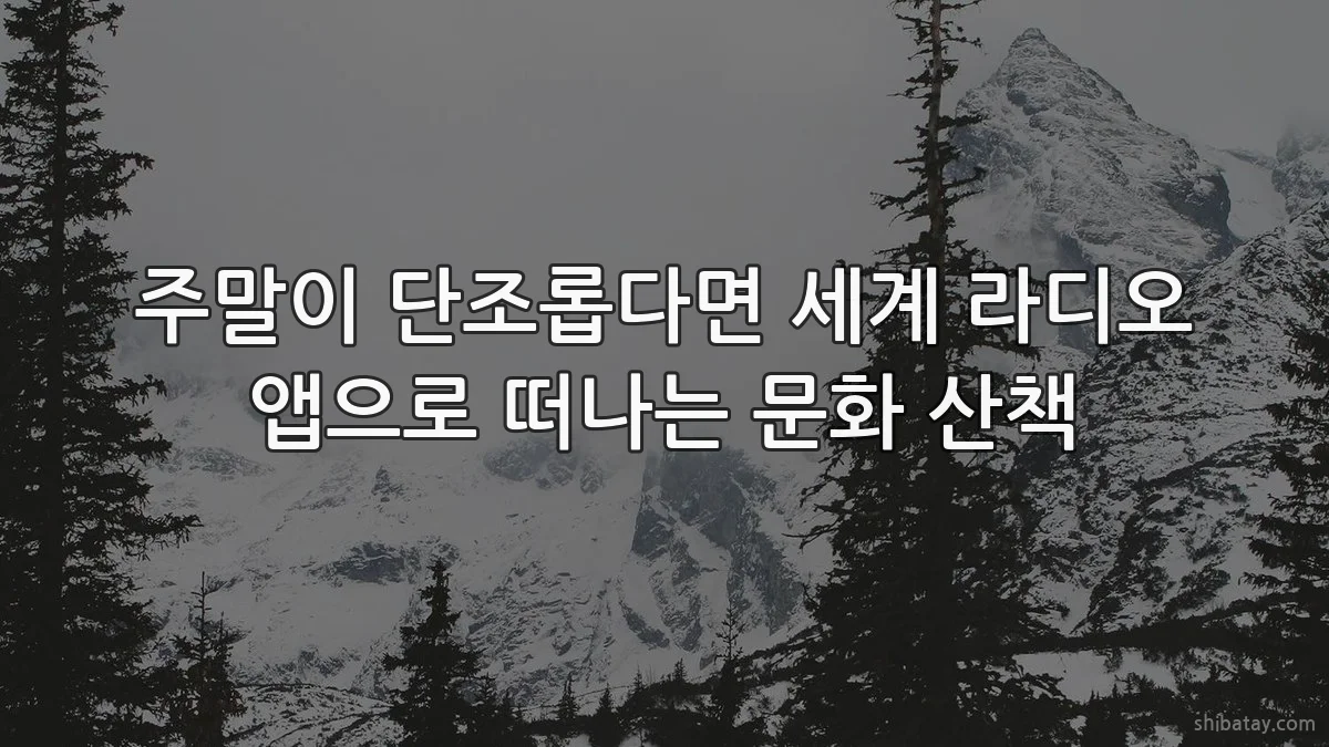 주말이 단조롭다면 세계 라디오 앱으로 떠나는 문화 산책