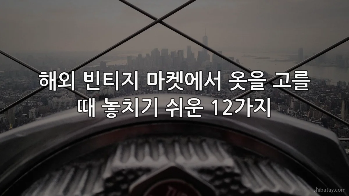 해외 빈티지 마켓에서 옷을 고를 때 놓치기 쉬운 12가지