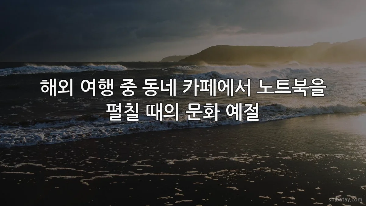 해외 여행 중 동네 카페에서 노트북을 펼칠 때의 문화 예절