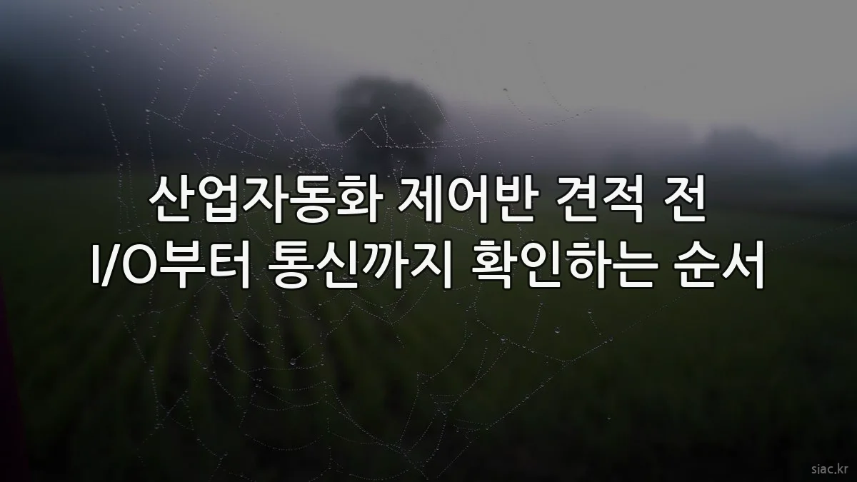산업자동화 제어반 견적 전 I/O부터 통신까지 확인하는 순서