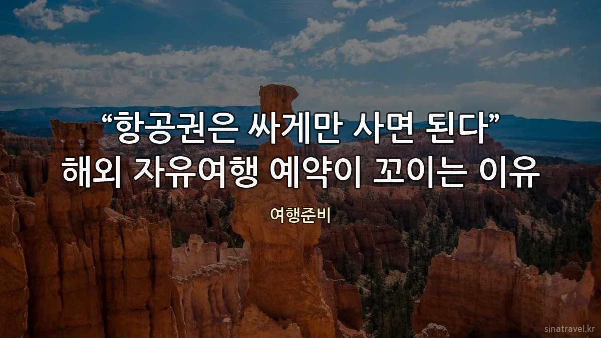 “항공권은 싸게만 사면 된다” 해외 자유여행 예약이 꼬이는 이유