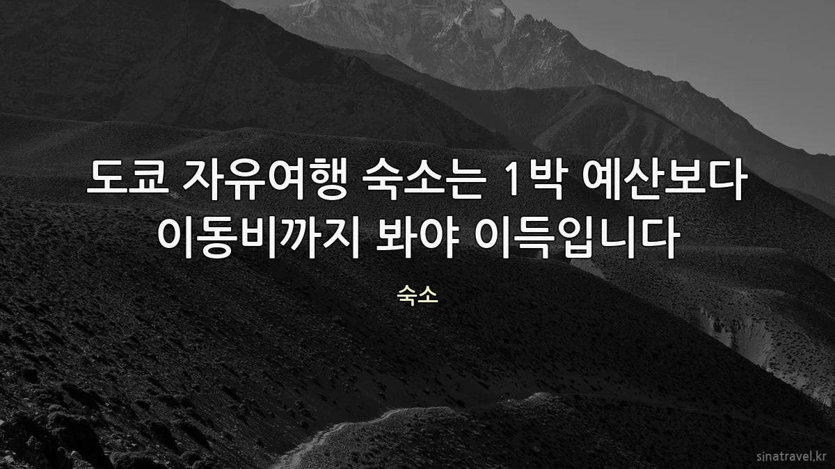 도쿄 자유여행 숙소는 1박 예산보다 이동비까지 봐야 이득입니다