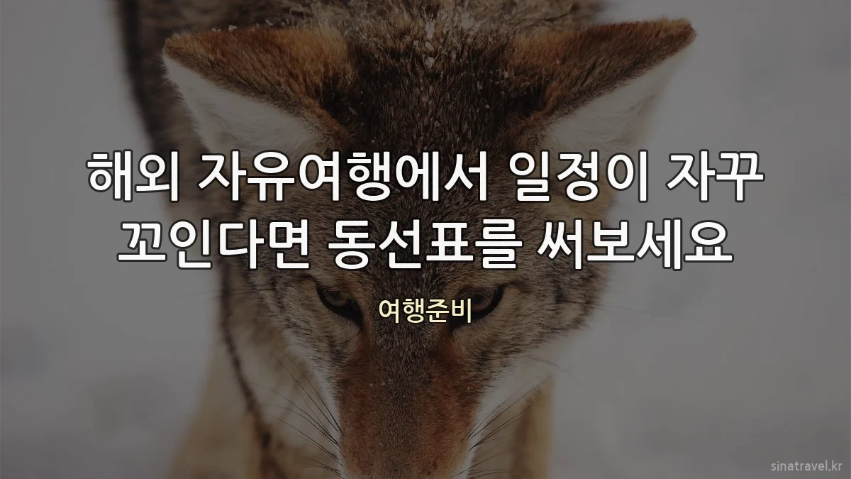 해외 자유여행에서 일정이 자꾸 꼬인다면 동선표를 써보세요