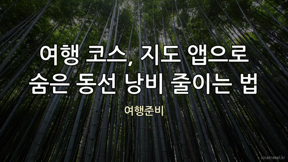 여행 코스, 지도 앱으로 숨은 동선 낭비 줄이는 법
