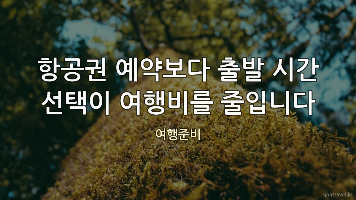 항공권 예약보다 출발 시간 선택이 여행비를 줄입니다